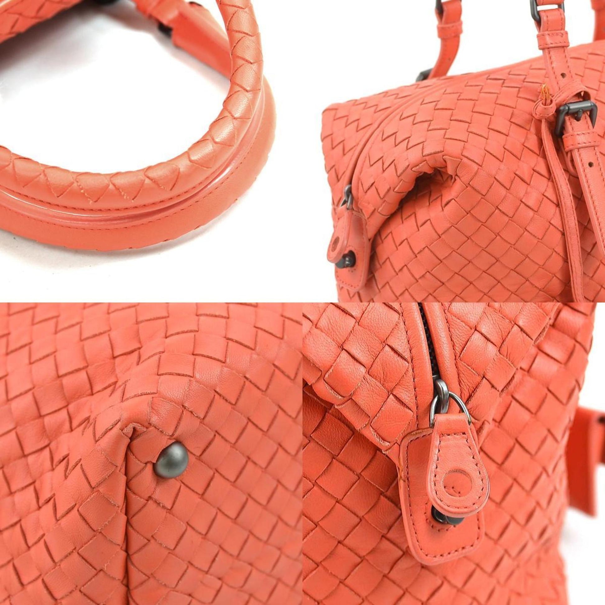 Bottega Veneta Intrecciato, Orange, Leather, handbag
