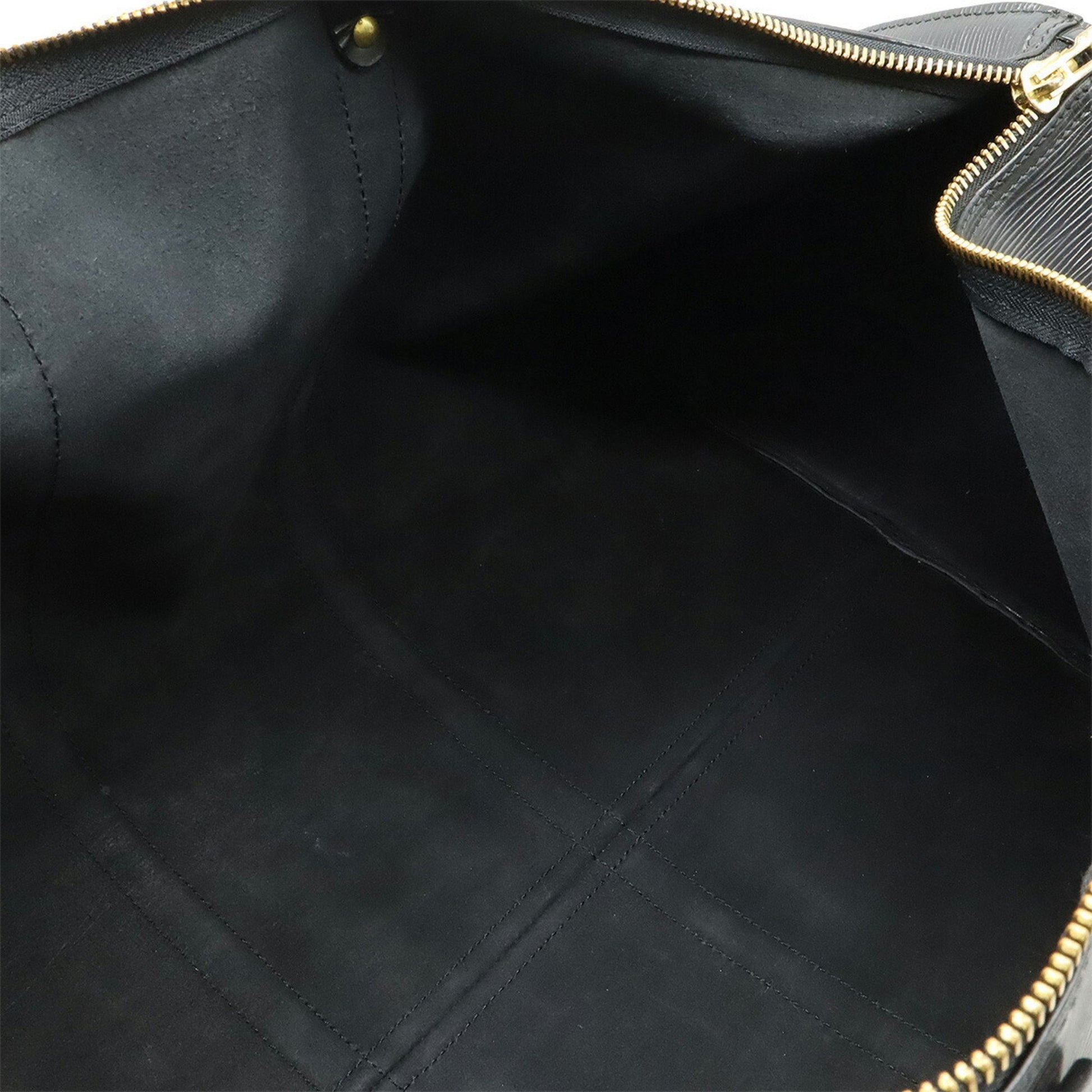 Louis Vuitton Keepall 55, Black, Leather, travel
