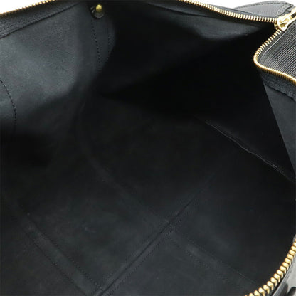 Louis Vuitton Keepall 55, Black, Leather, travel