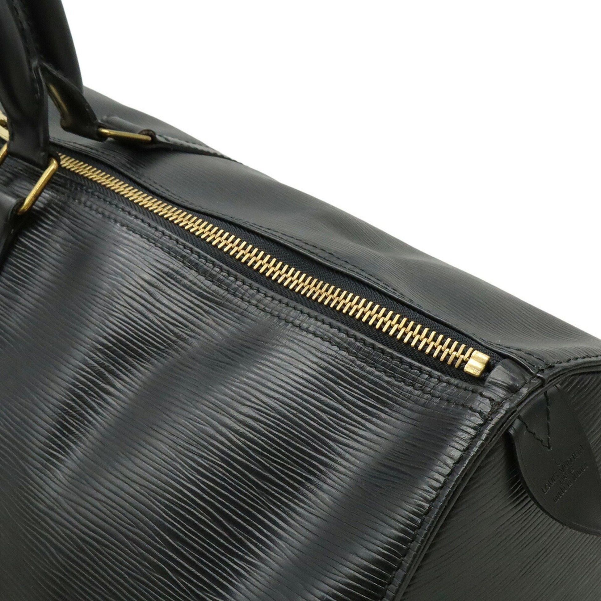 Louis Vuitton Keepall 55, Black, Leather, travel