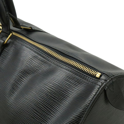 Louis Vuitton Keepall 55, Black, Leather, travel
