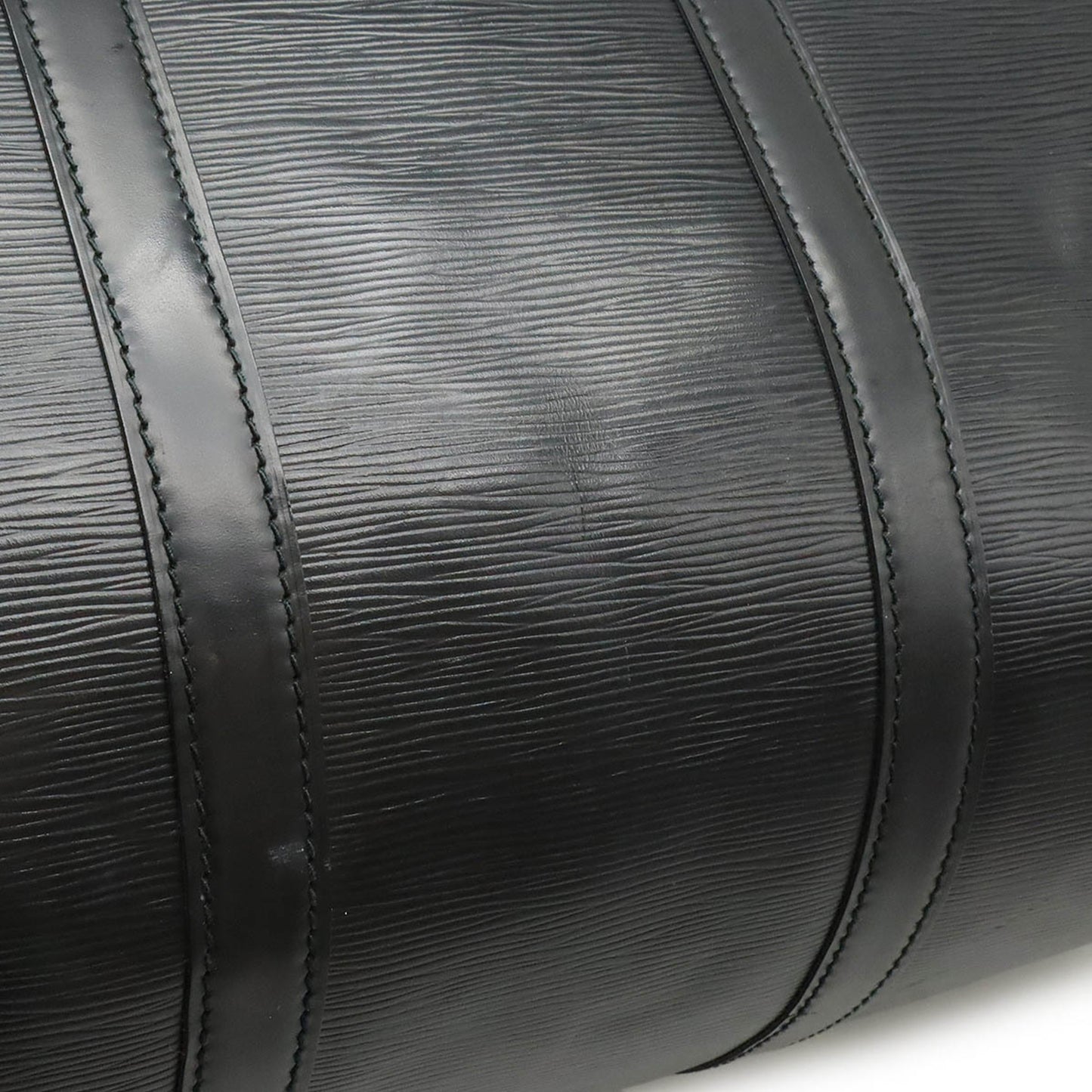 Louis Vuitton Keepall 55, Black, Leather, travel