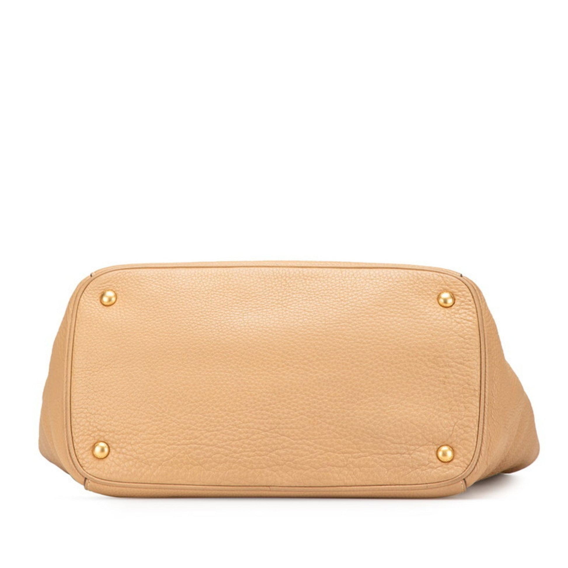 Prada Daino, Beige, Leather, tote