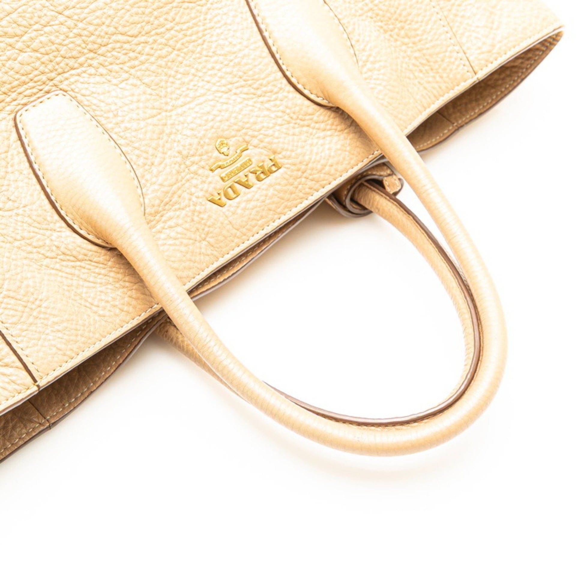 Prada Daino, Beige, Leather, tote