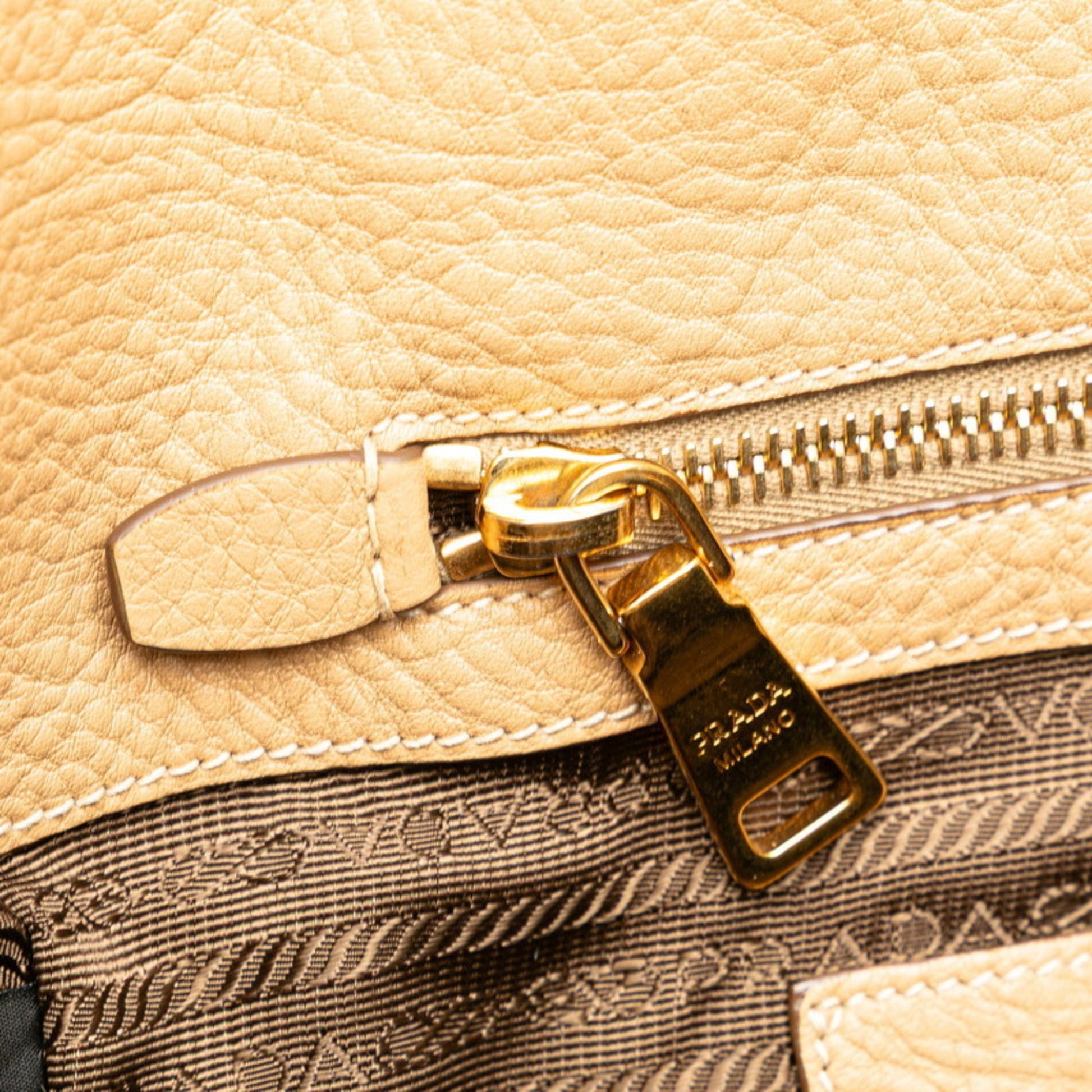 Prada Daino, Beige, Leather, tote