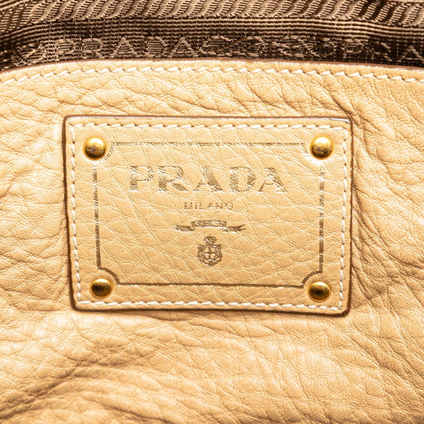 Prada Daino, Beige, Leather, tote