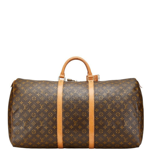 Louis Vuitton Keepall 60, Brown, Canvas, travel