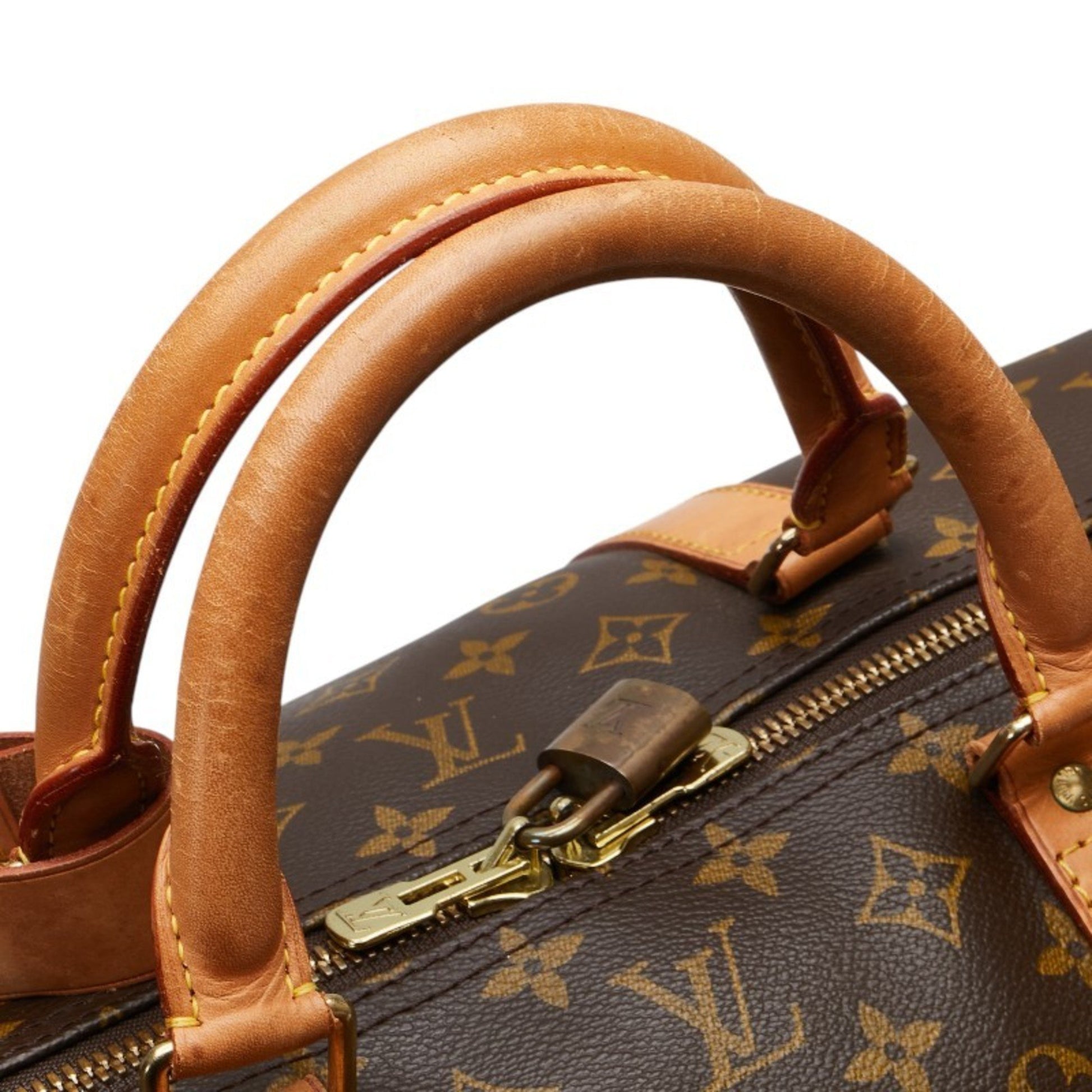Louis Vuitton Keepall 60, Brown, Canvas, travel
