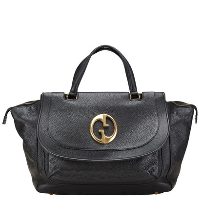 Gucci Double G, Black, Leather, handbag