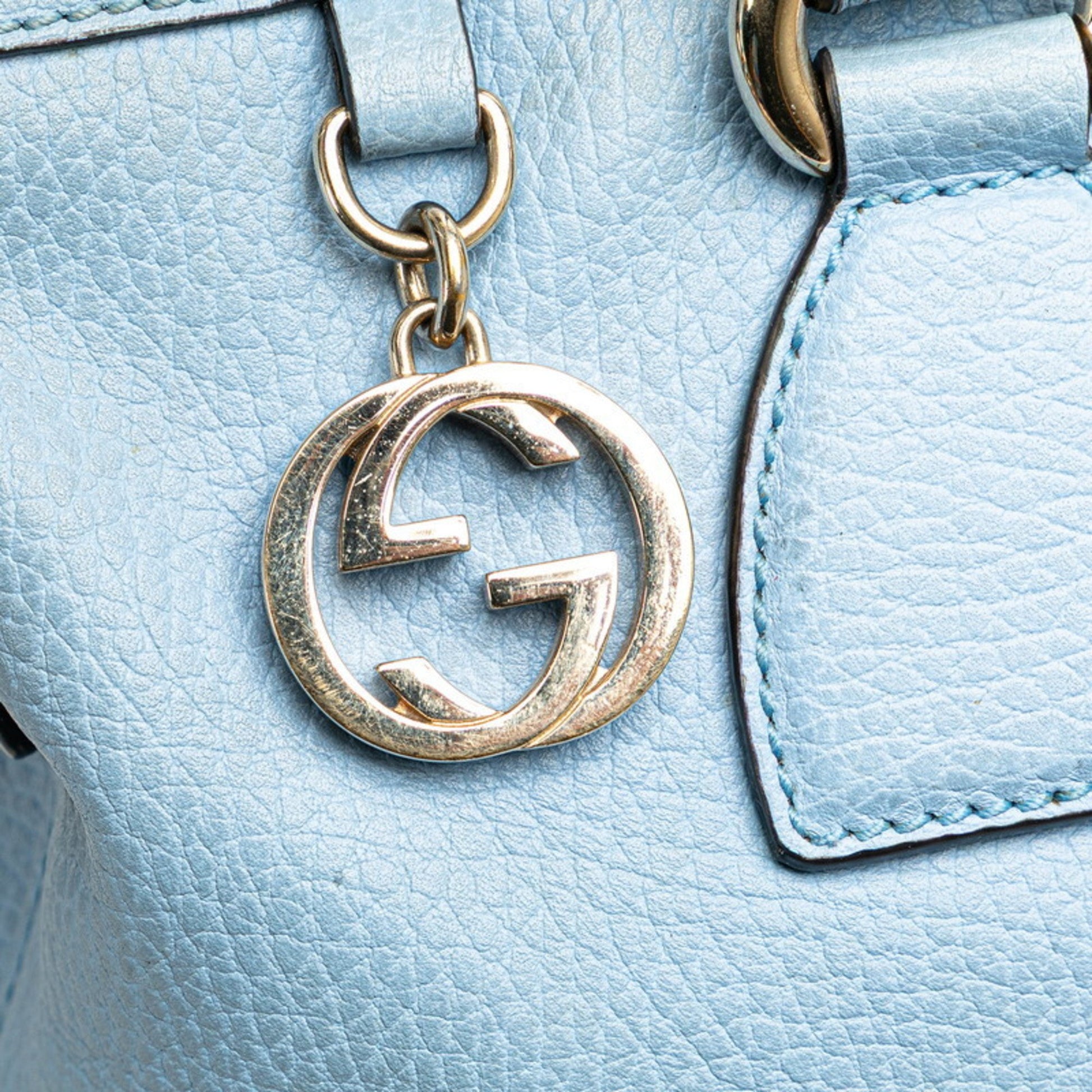 Gucci Interlocking G, Blue, Leather, handbag