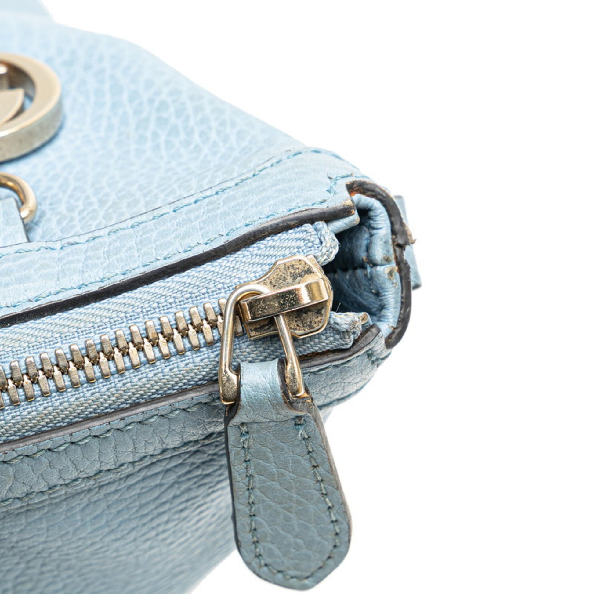 Gucci Interlocking G, Blue, Leather, handbag