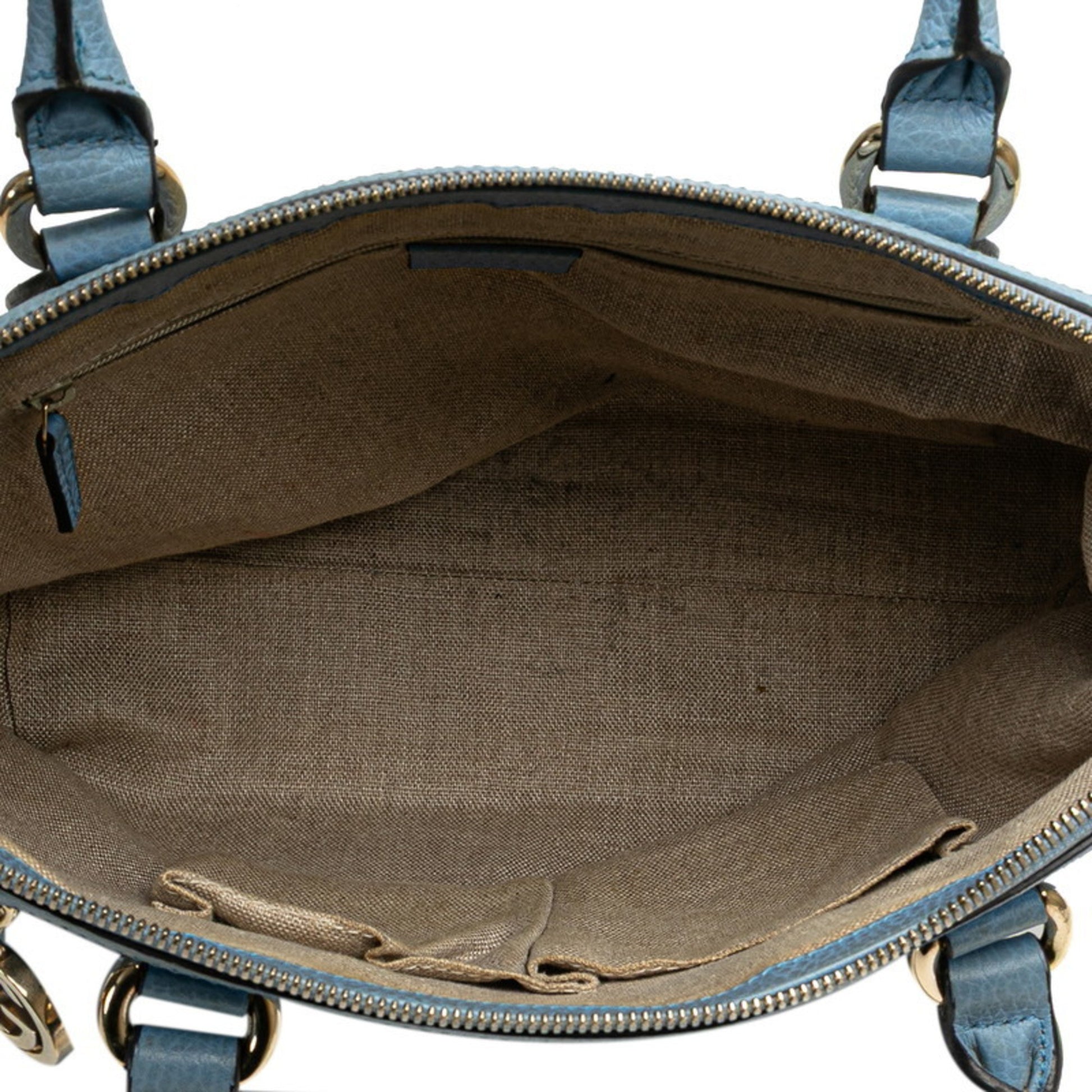 Gucci Interlocking G, Blue, Leather, handbag