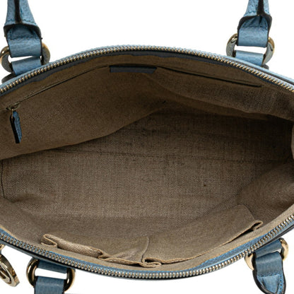 Gucci Interlocking G, Blue, Leather, handbag