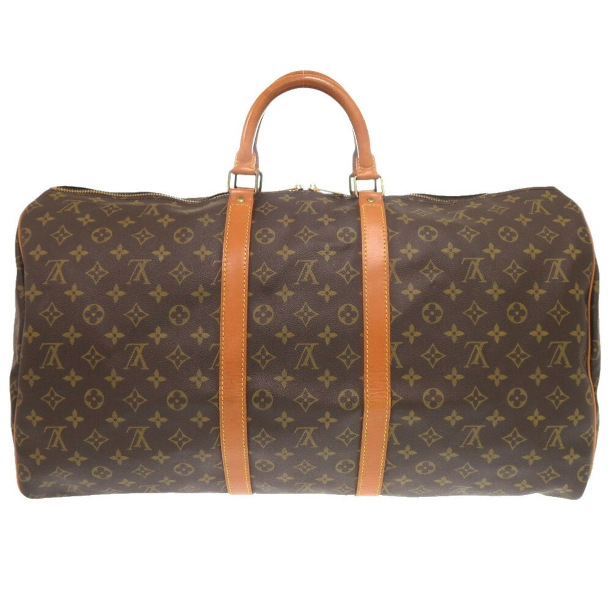 Louis Vuitton Keepall 55, Brown, Canvas, travel