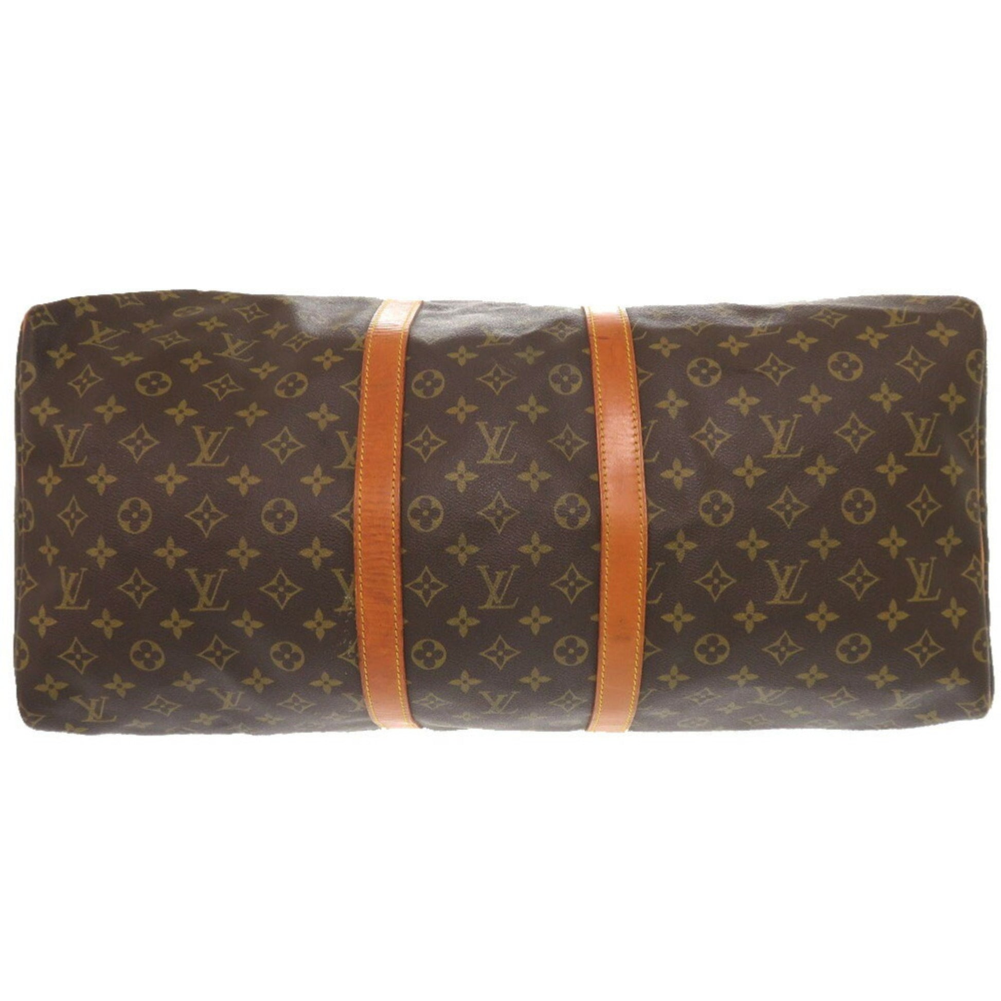 Louis Vuitton Keepall 55, Brown, Canvas, travel