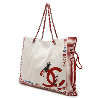 Chanel Cabas, White, Canvas, tote