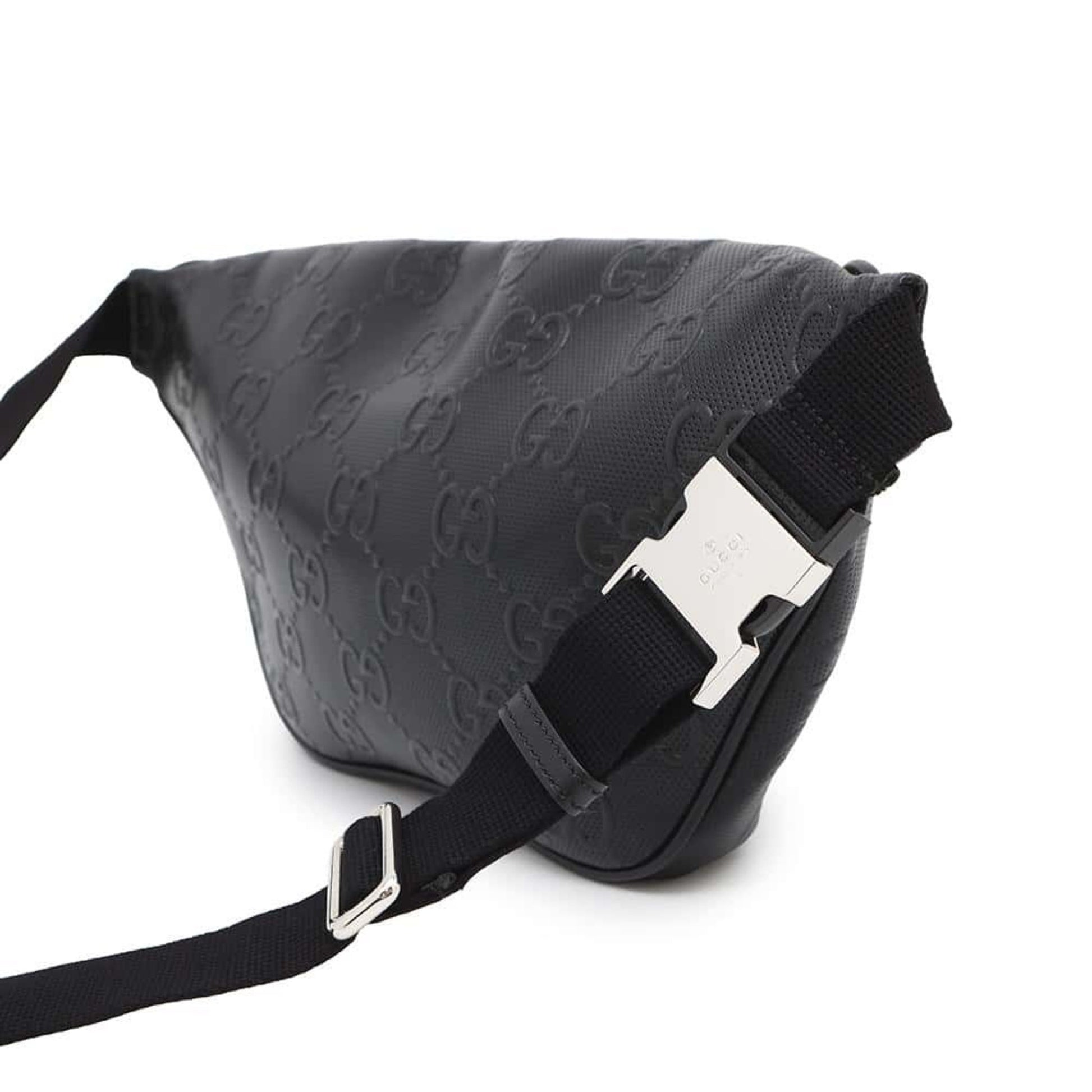 Gucci GG embossé, Black, Leather, shoulder