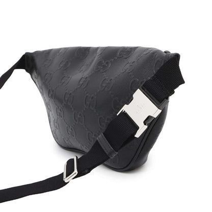 Gucci GG embossé, Black, Leather, shoulder