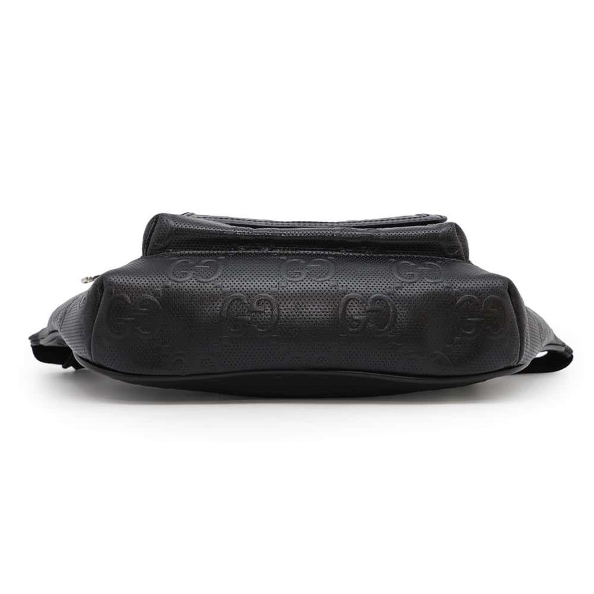 Gucci GG embossé, Black, Leather, shoulder