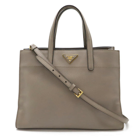 Prada Saffiano, Grey, Leather, handbag