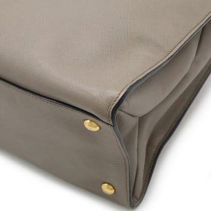 Prada Saffiano, Grey, Leather, handbag