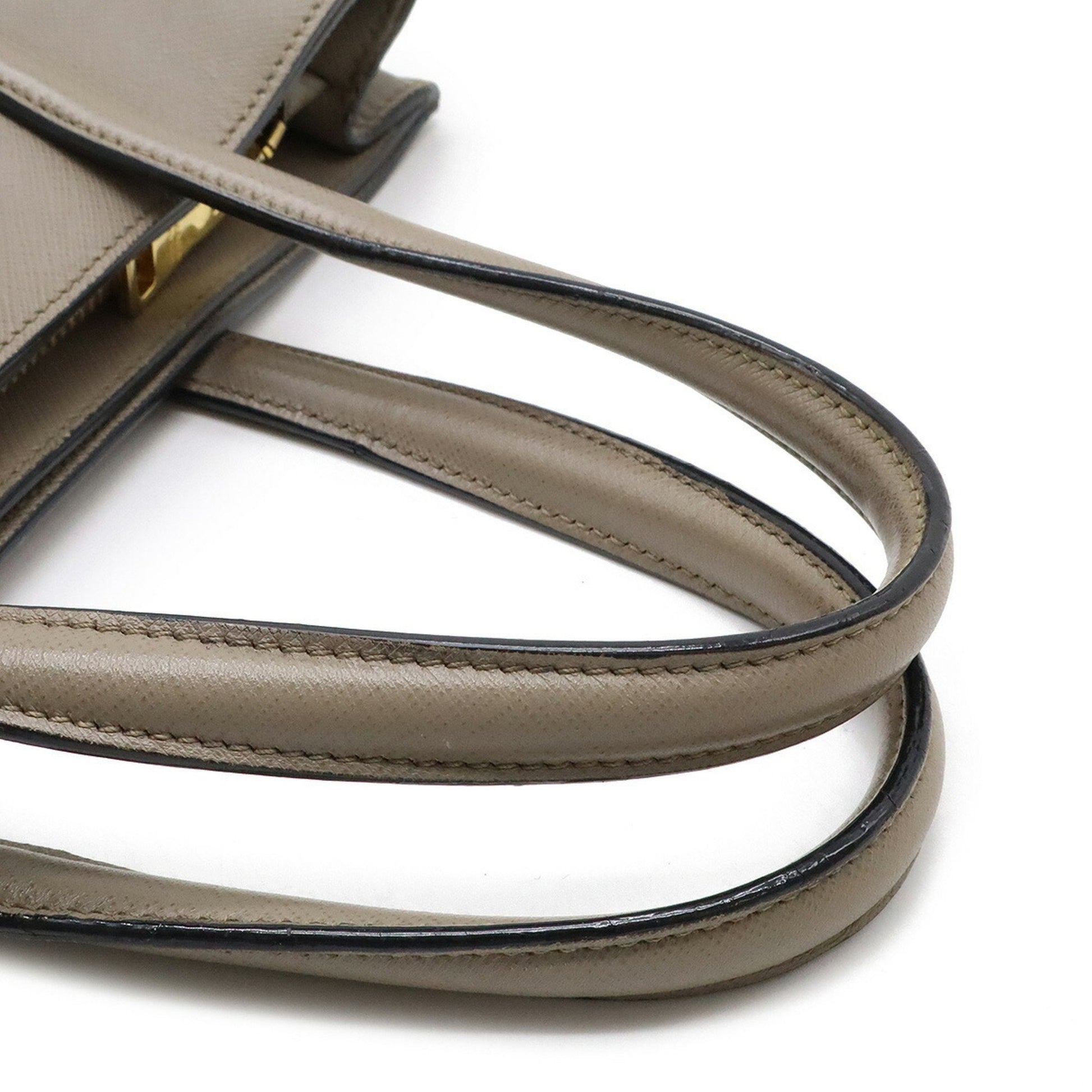 Prada Saffiano, Grey, Leather, handbag