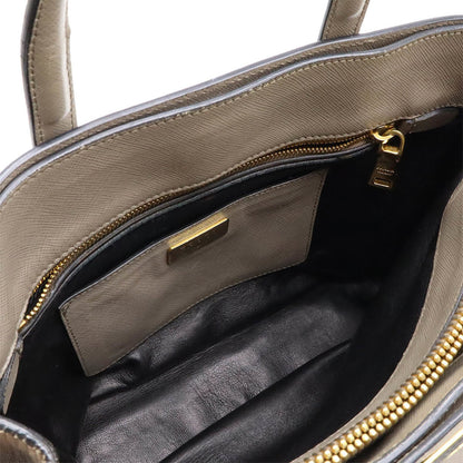 Prada Saffiano, Grey, Leather, handbag