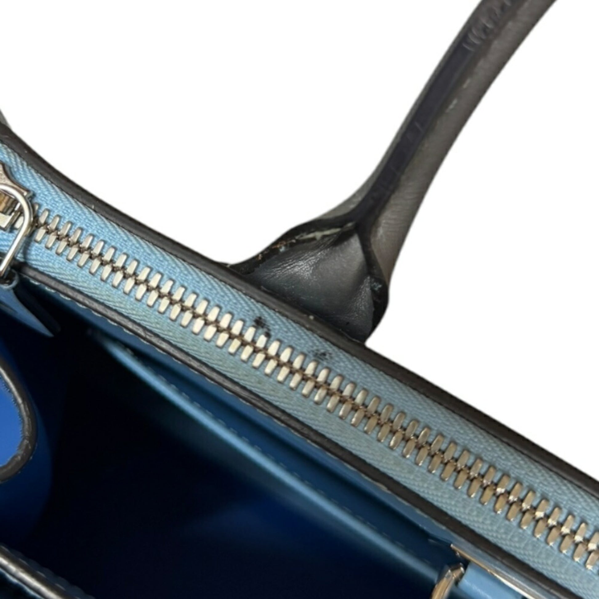 Louis Vuitton City steamer, Blue, Leather, handbag