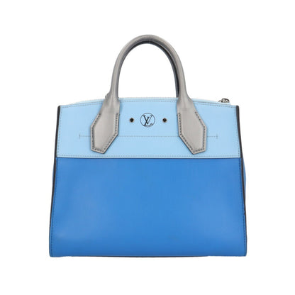 Louis Vuitton City steamer, Blue, Leather, handbag