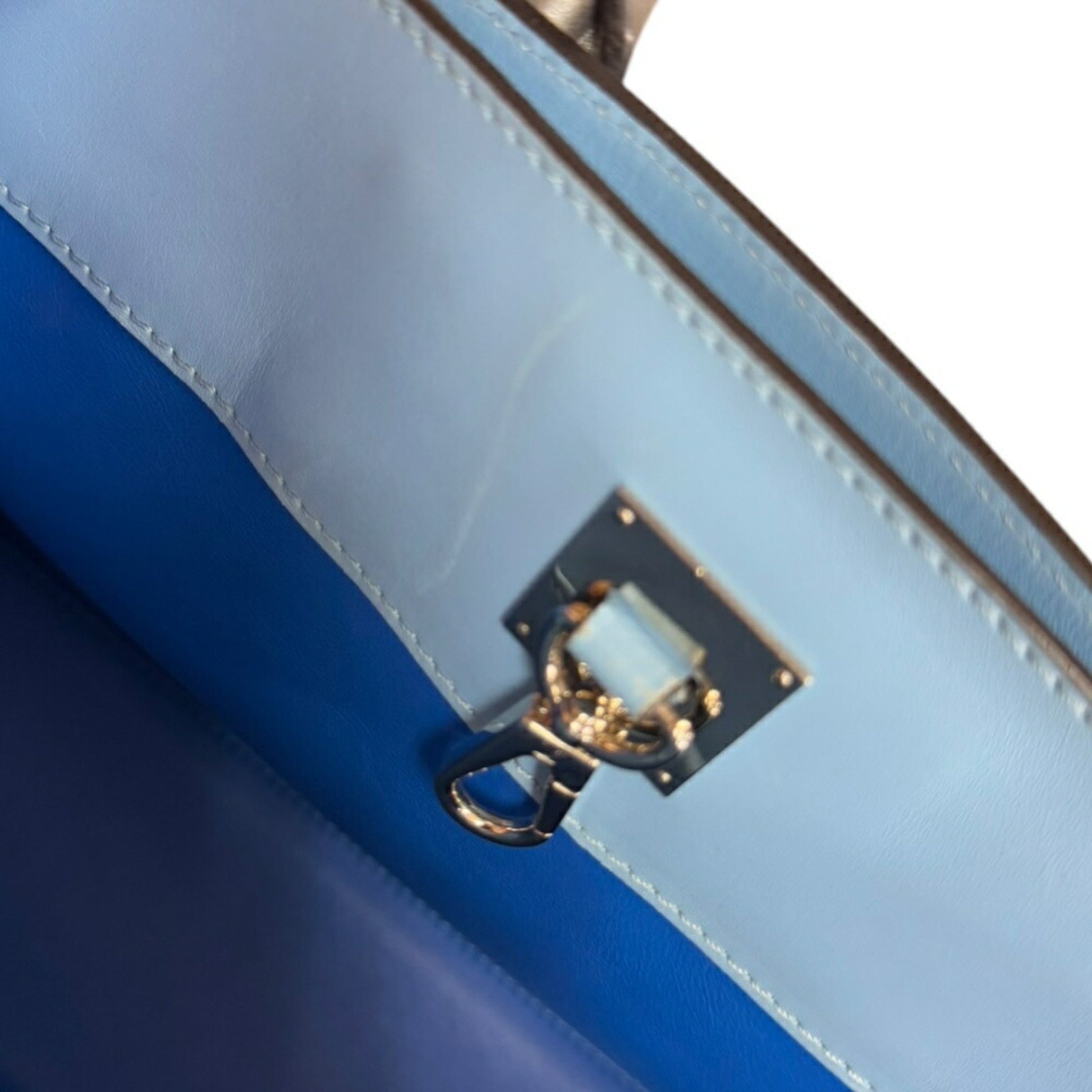 Louis Vuitton City steamer, Blue, Leather, handbag