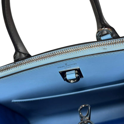 Louis Vuitton City steamer, Blue, Leather, handbag