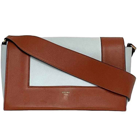 Céline Frame, Blue, Leather, shoulder