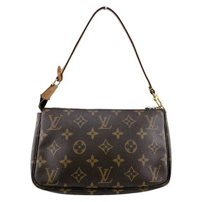 Louis Vuitton Pochette Accessoire, Brown, Canvas, clutch