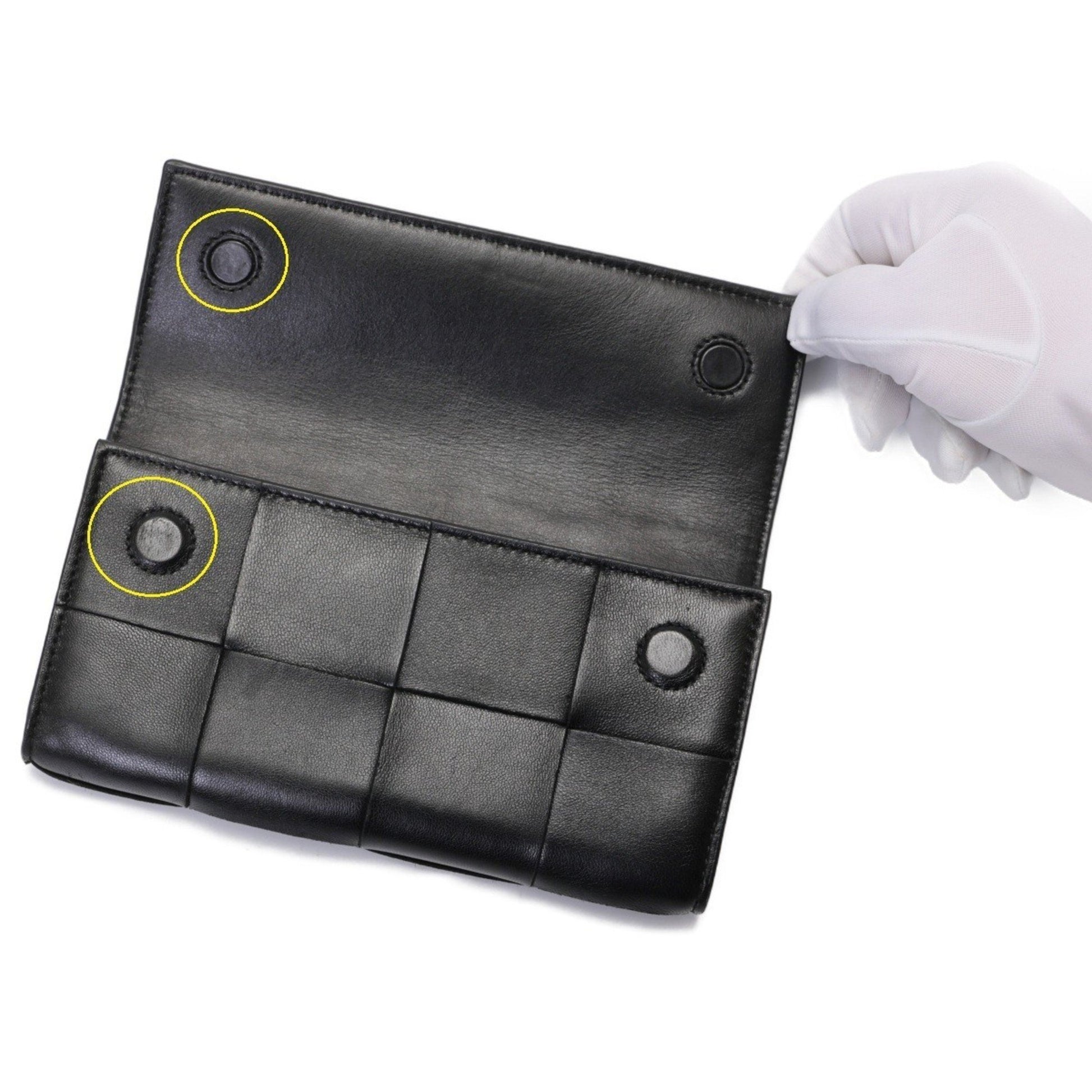 Bottega Veneta Intrecciato, Black, Leather, wallet