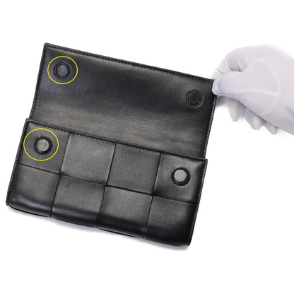 Bottega Veneta Intrecciato, Black, Leather, wallet