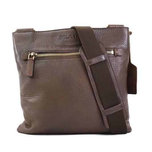 Prada Saffiano, Brown, Leather, shoulder