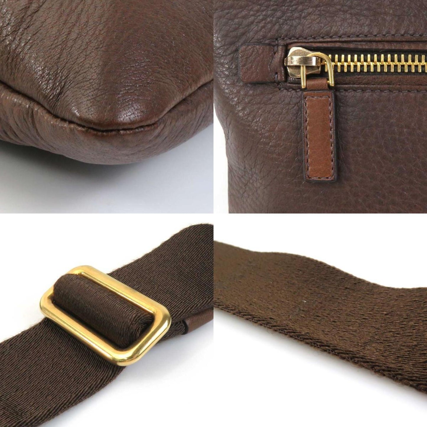 Prada Saffiano, Brown, Leather, shoulder