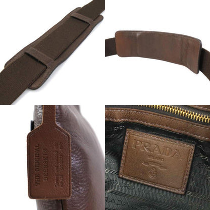 Prada Saffiano, Brown, Leather, shoulder
