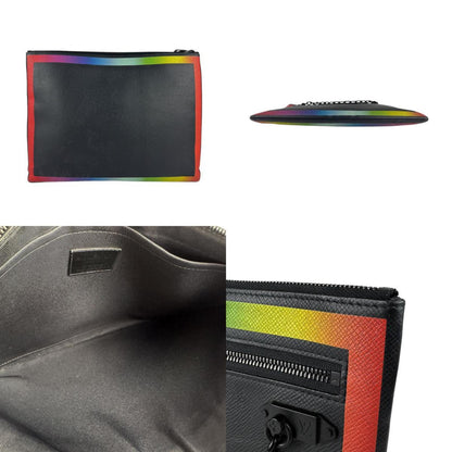 Louis Vuitton Pochette A4, Black, Leather, clutch