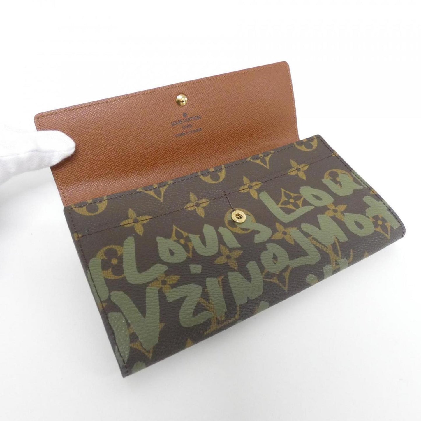 Louis Vuitton Porte Monnaie Credit, Brown, Canvas, wallet