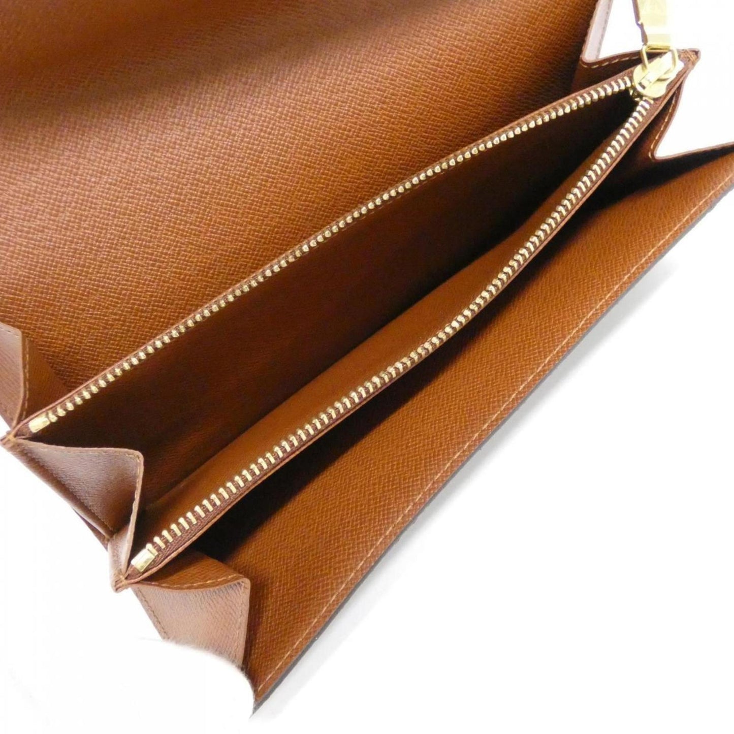 Louis Vuitton Porte Monnaie Credit, Brown, Canvas, wallet
