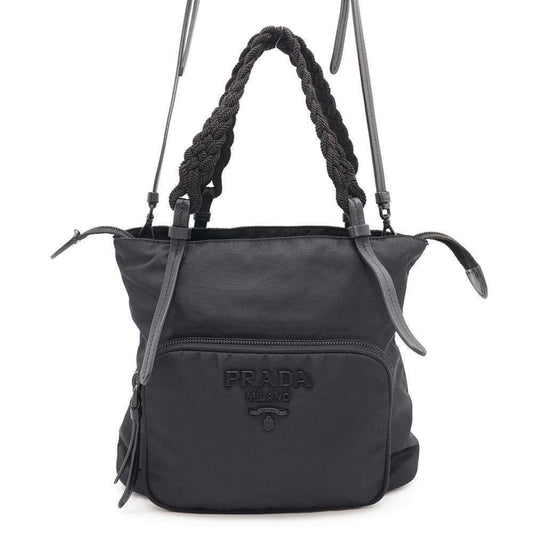 Prada, Black, NYLON, handbag