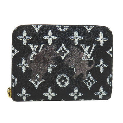 Louis Vuitton Zippy coin purse, Black, Canvas, wallet