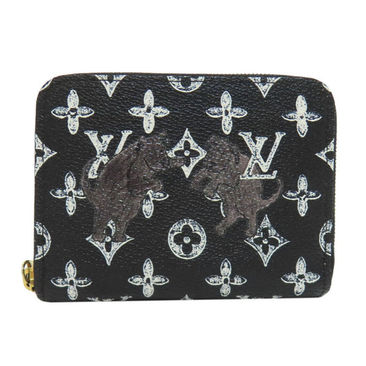 Louis Vuitton Zippy coin purse, Black, Canvas, wallet