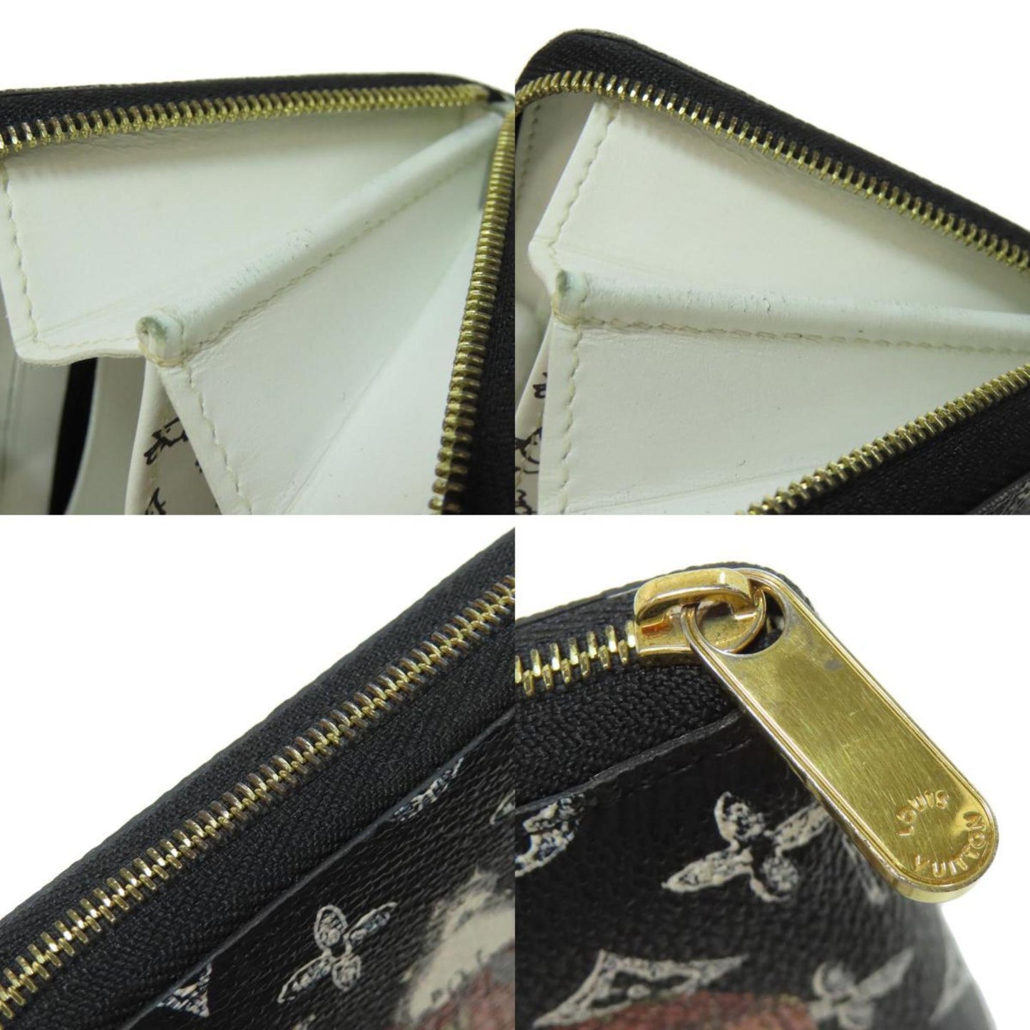 Louis Vuitton Zippy coin purse, Black, Canvas, wallet