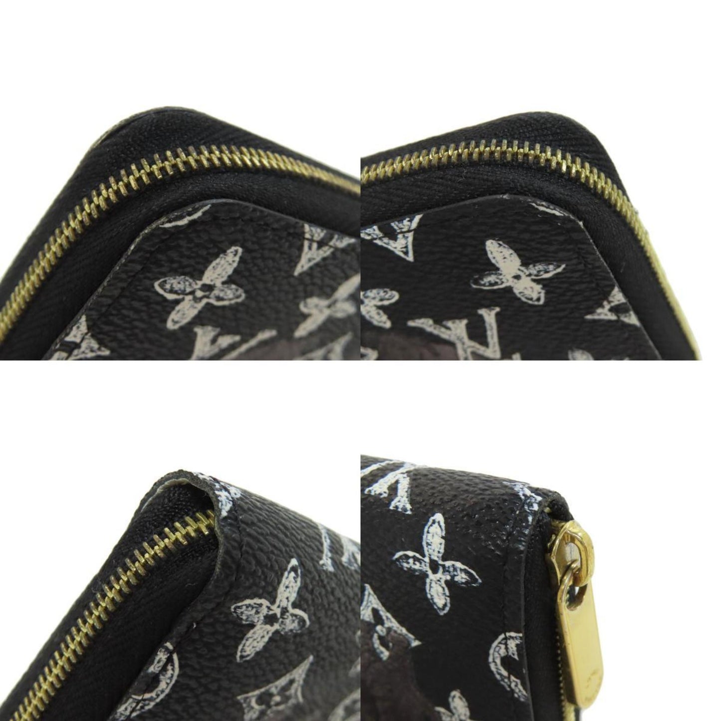 Louis Vuitton Zippy coin purse, Black, Canvas, wallet