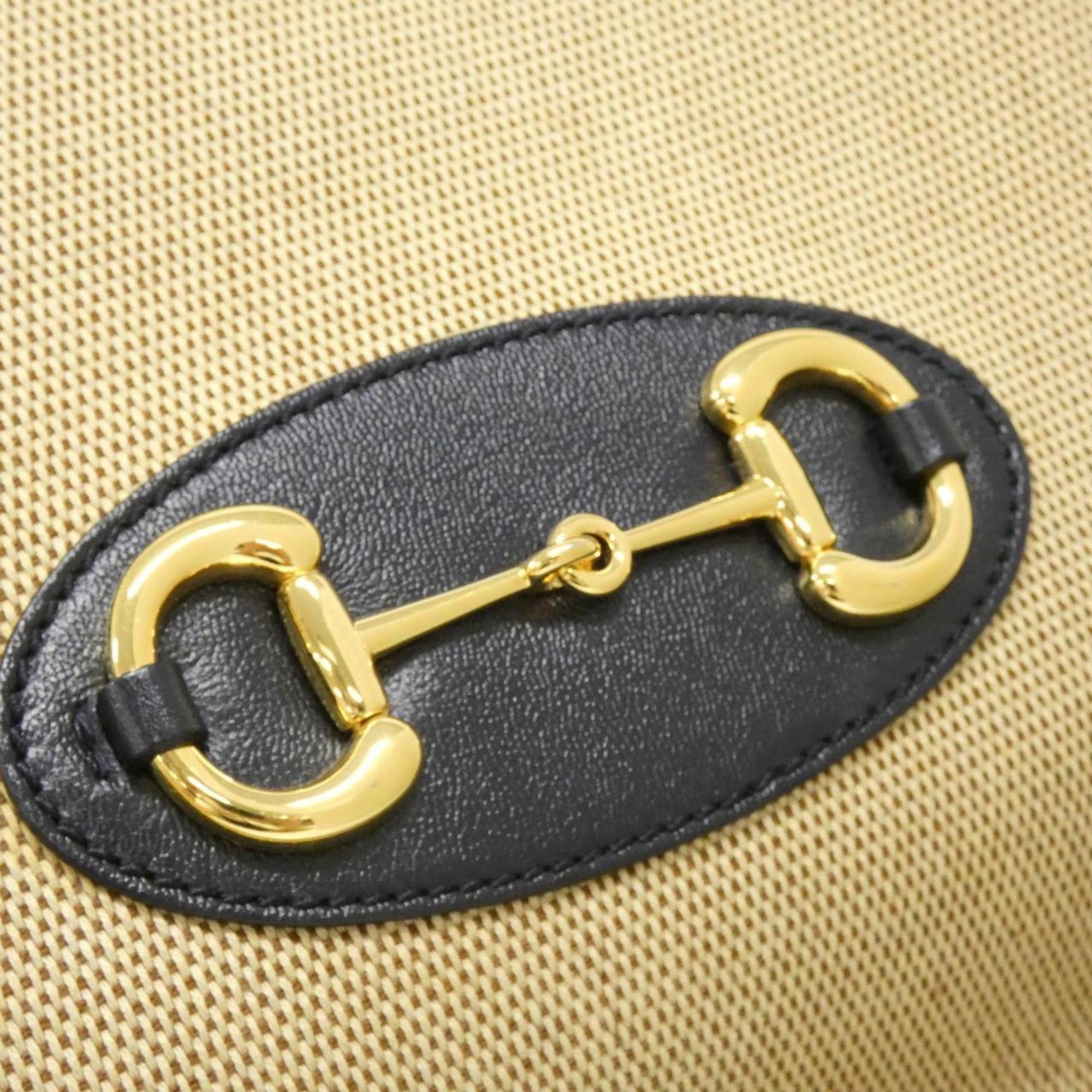 Gucci Horsebit, Beige, Canvas, handbag