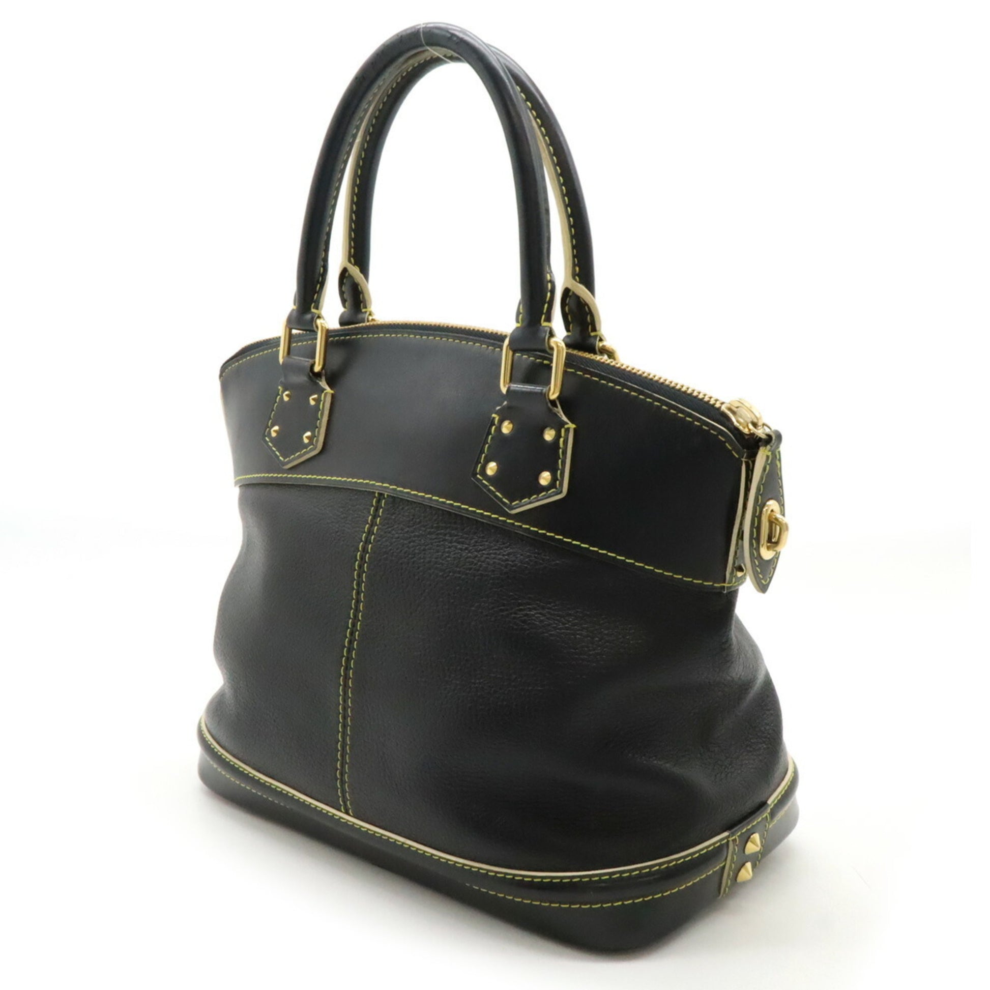 Louis Vuitton Lockit, Black, Leather, handbag