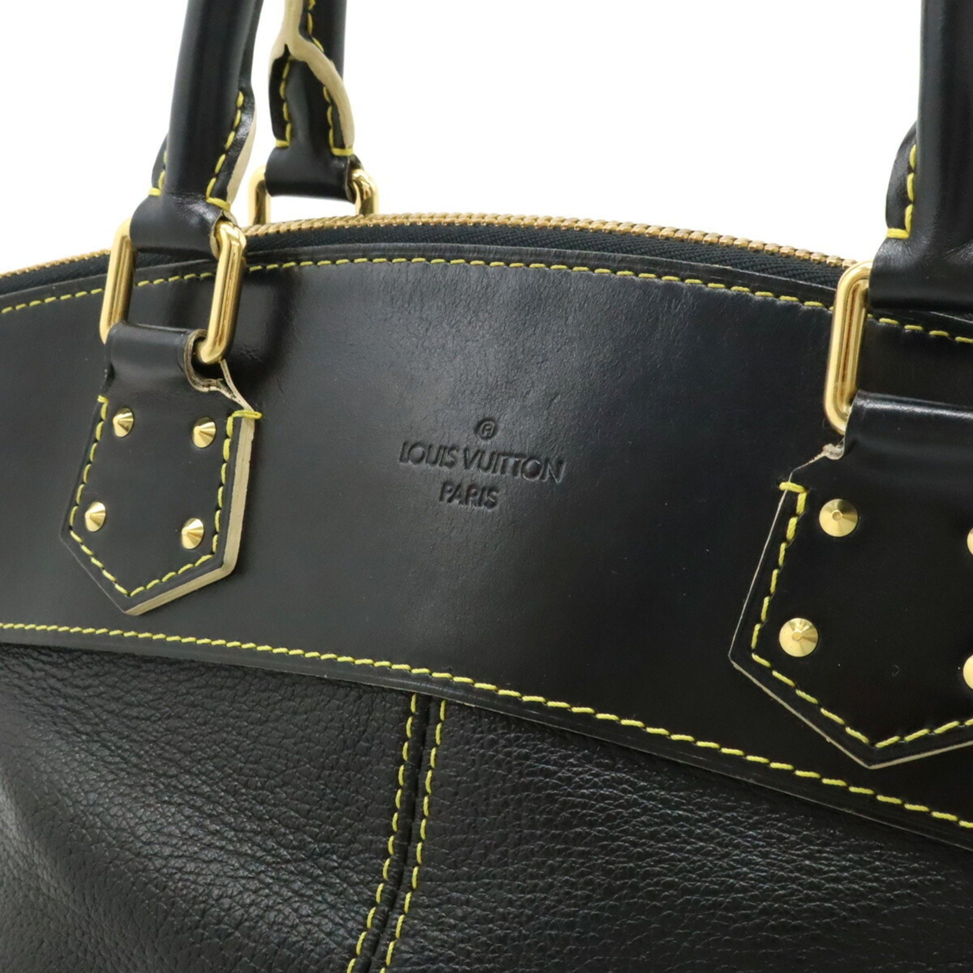 Louis Vuitton Lockit, Black, Leather, handbag