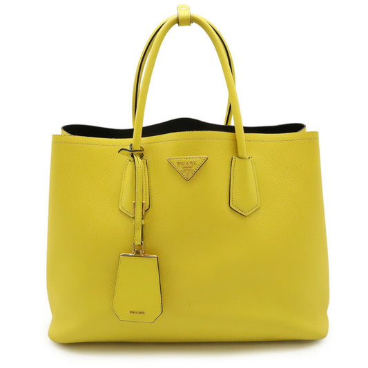 Prada Saffiano, Yellow, Leather, tote